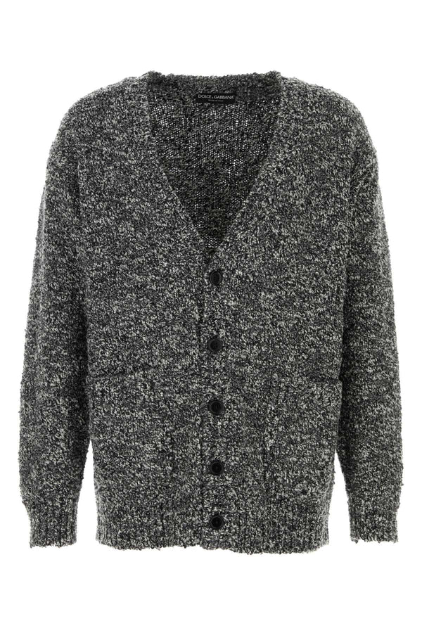 Dolce & Gabbana 93% Virgin wool cardigan in gray