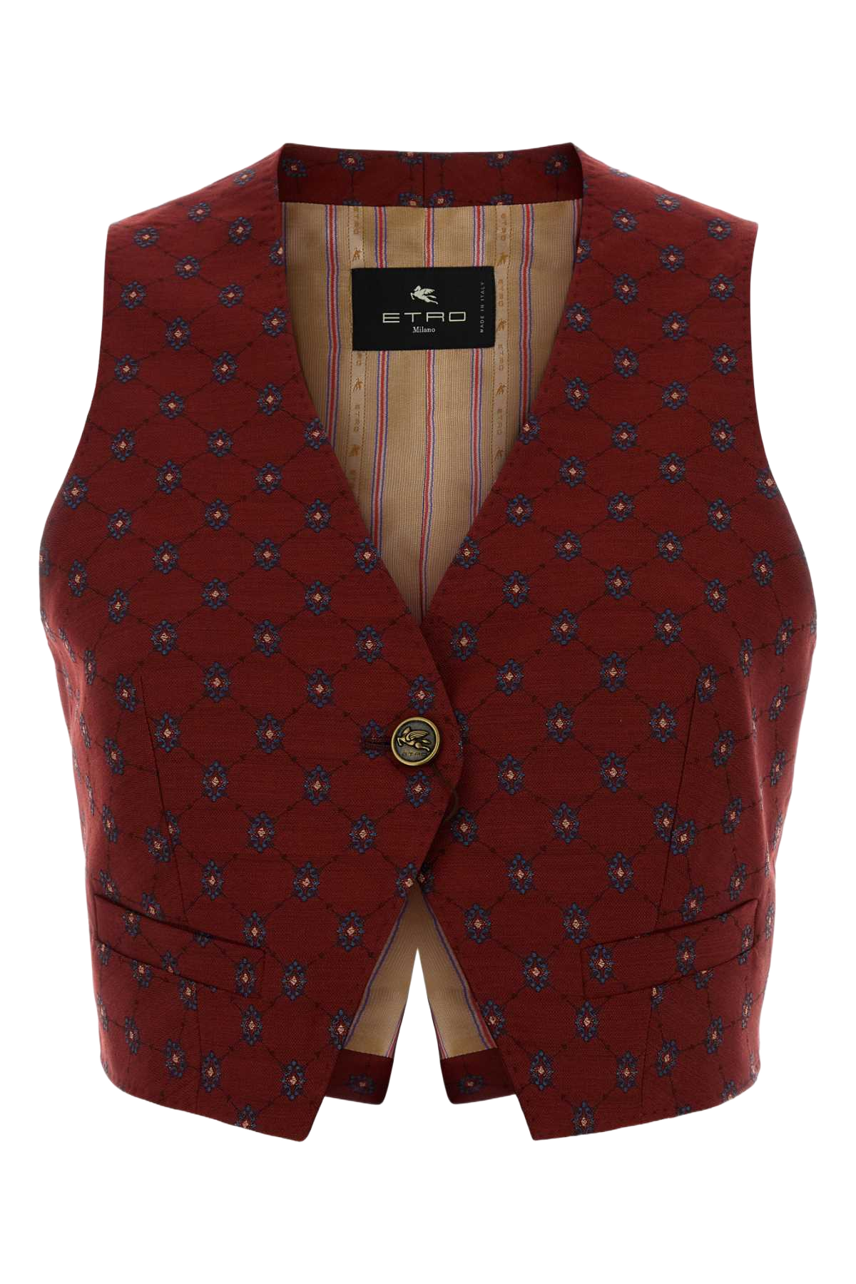 Embroidered Wool Blend Vest S9865 Giacche E Gilet