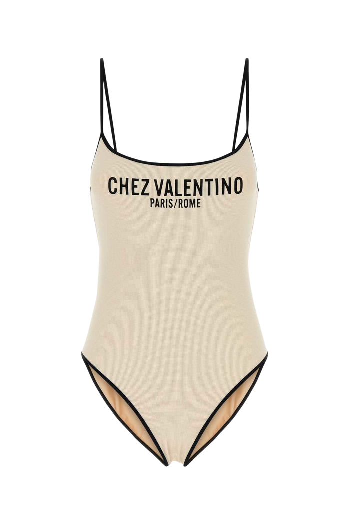Cream Lycra Piquet Swimsuit Betullanero Costumi Da Bagno
