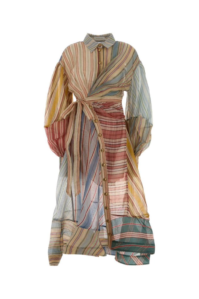 Splicedstripes Linen Silk Abiti