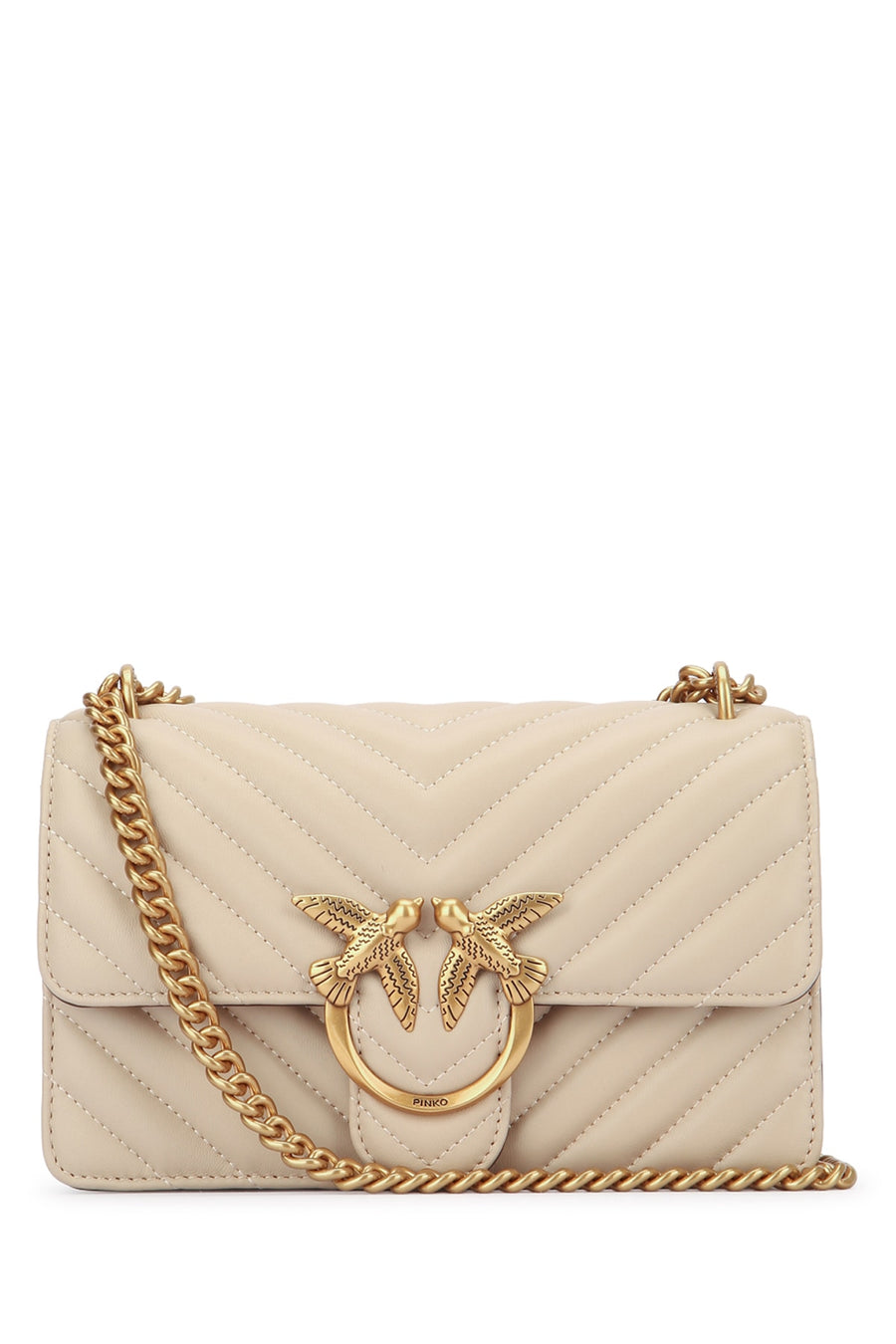 Pinko Sheep 100% Leather shoulder bag in beige