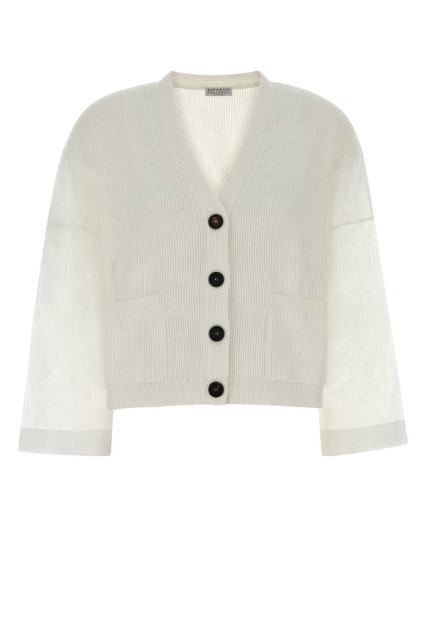 Brunello Cucinelli 100% Cotton cardigan in white