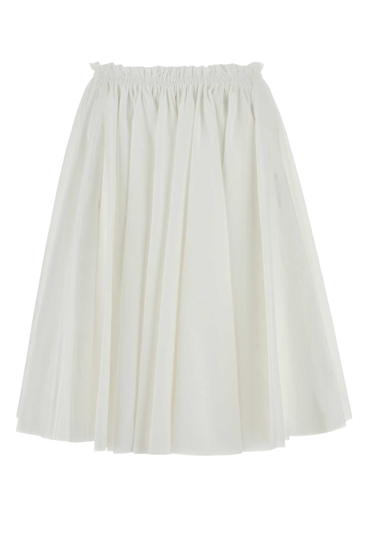 White Poplin Skirt Blanc Exterior: Cotton Gonne