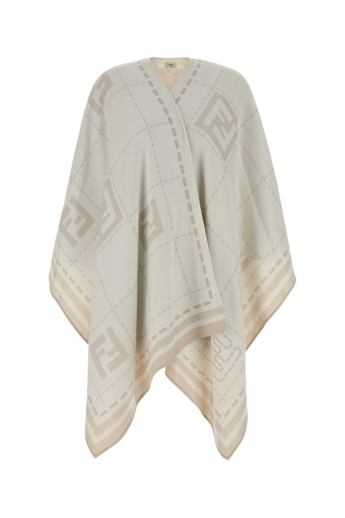 Embroidered Wool Cape Tortora Exterior: Virgin Cappotti