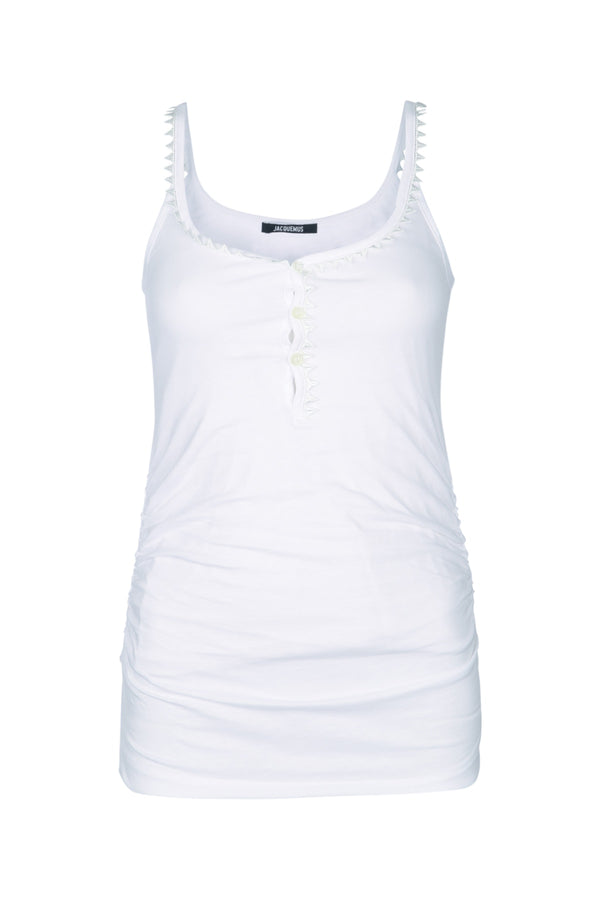 Jacquemus Debardeur 100% Cotton tank top in white