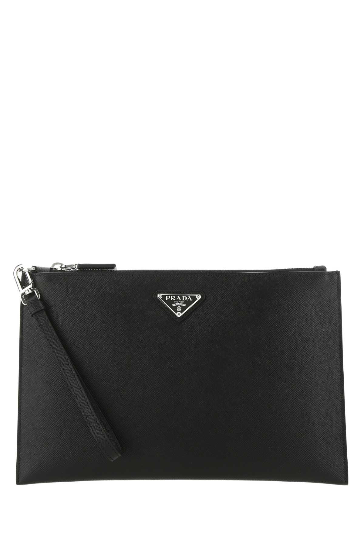 Black Leather Clutch F0002 Vitello