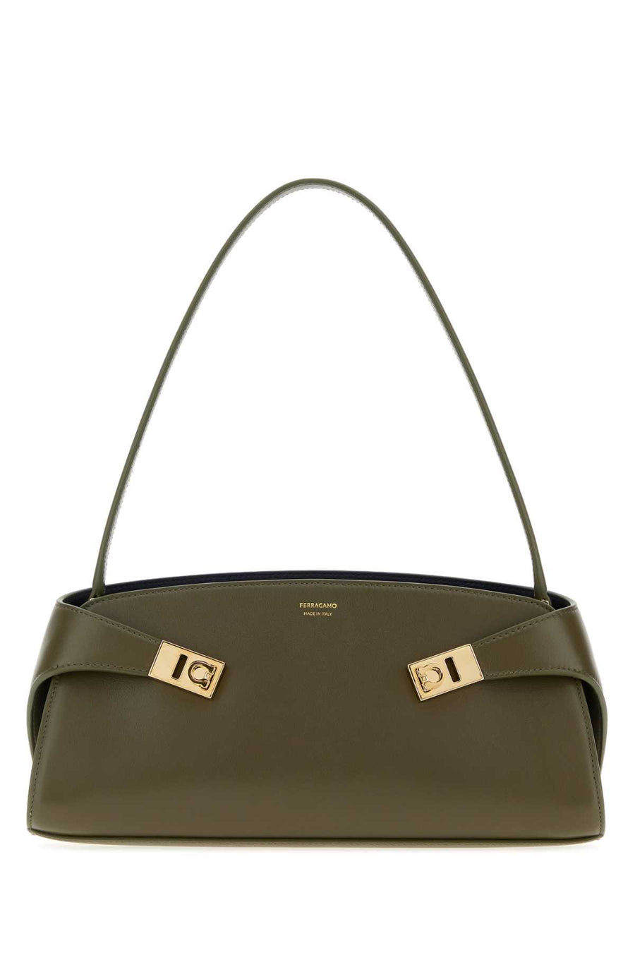 Ferragamo Newolinewnavy Exterior: 100% Calf shoulder bag in green