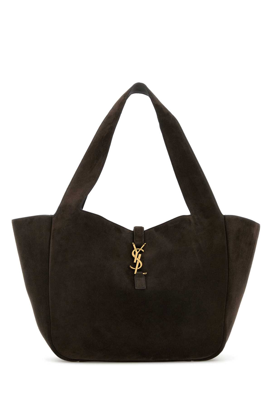 Saint Laurent Cabas Exterior: 100% Calf; Finishing: Antiqued golden metal tote bag in brown