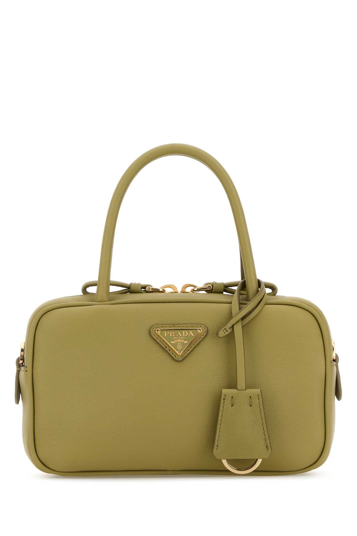 Sage Green Leather Handbag Pistacchio Calfleather Borse A Mano
