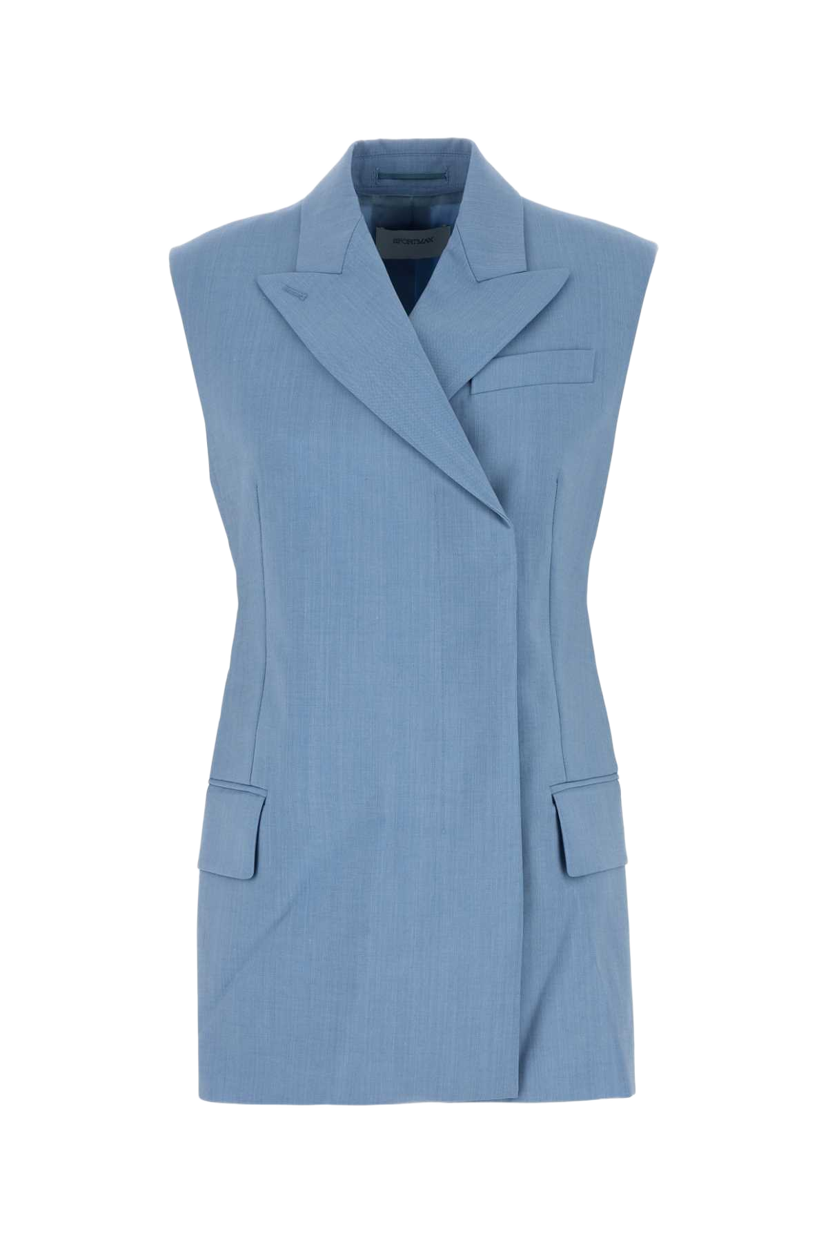 Light Blue Wool Blend Ilex Vest Cielo Giacche E Gilet
