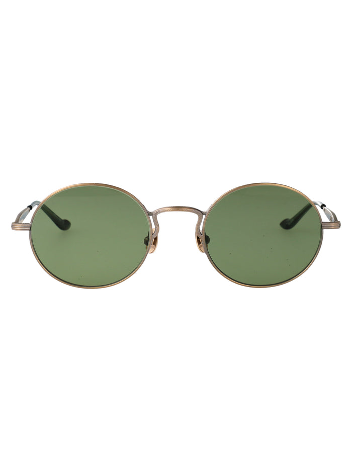 2809h-V2 Ag-Bgn Antique Gold - Bottle Green G-15 Metal Sunglasses
