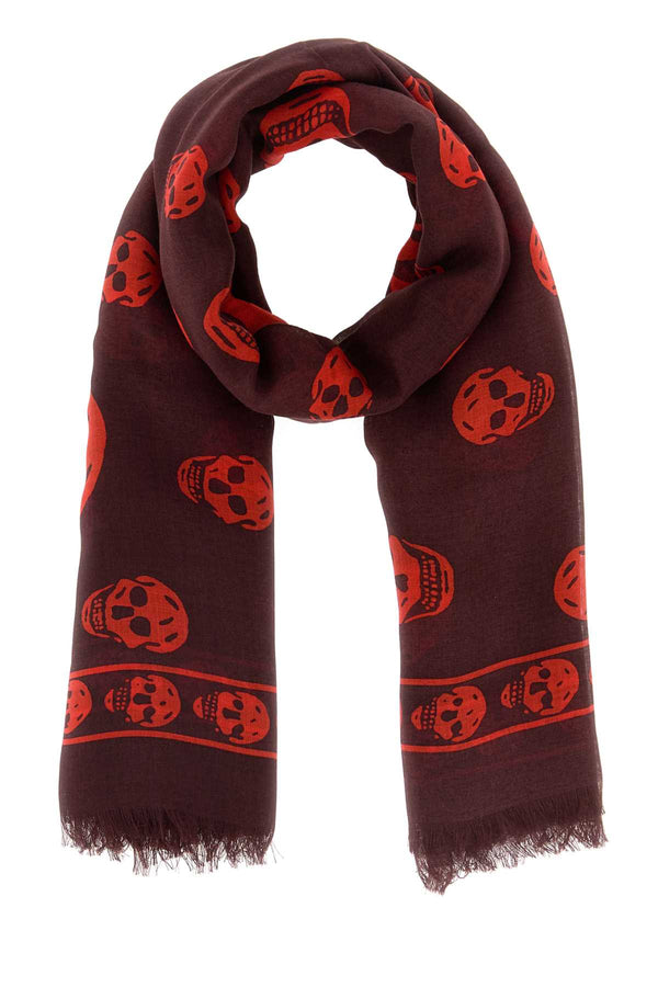 Alexander McQueen 85% Modal scarf in burgundy