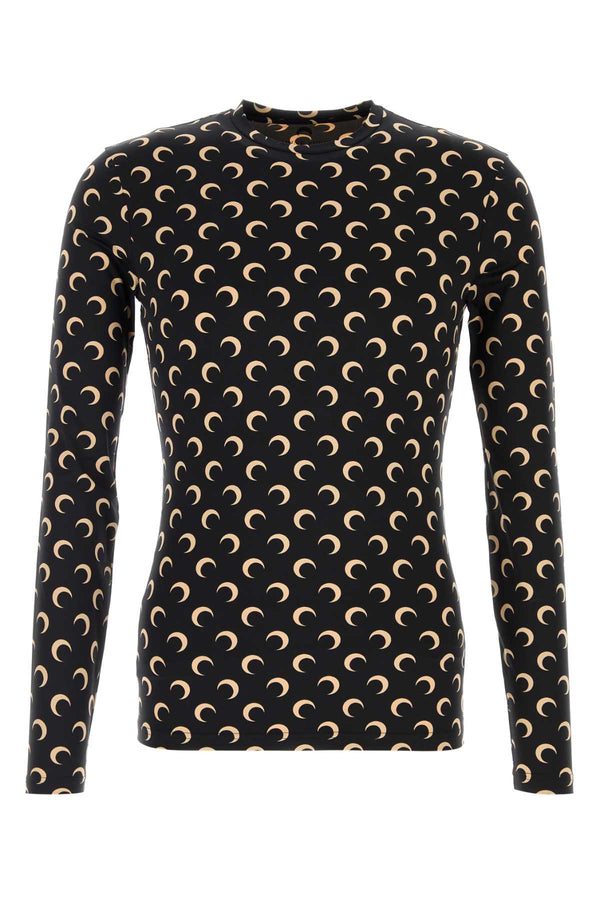 Marine Serre Printed 88% Nylon 12% Elastane t-shirt in black