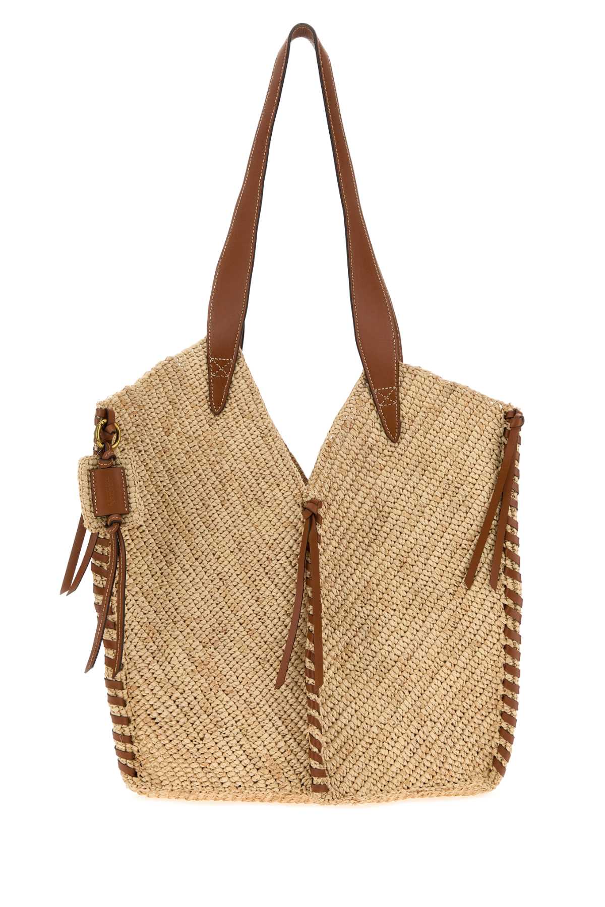 Rafia Tampa Shopping Bag Natural/cognac Borse A Mano