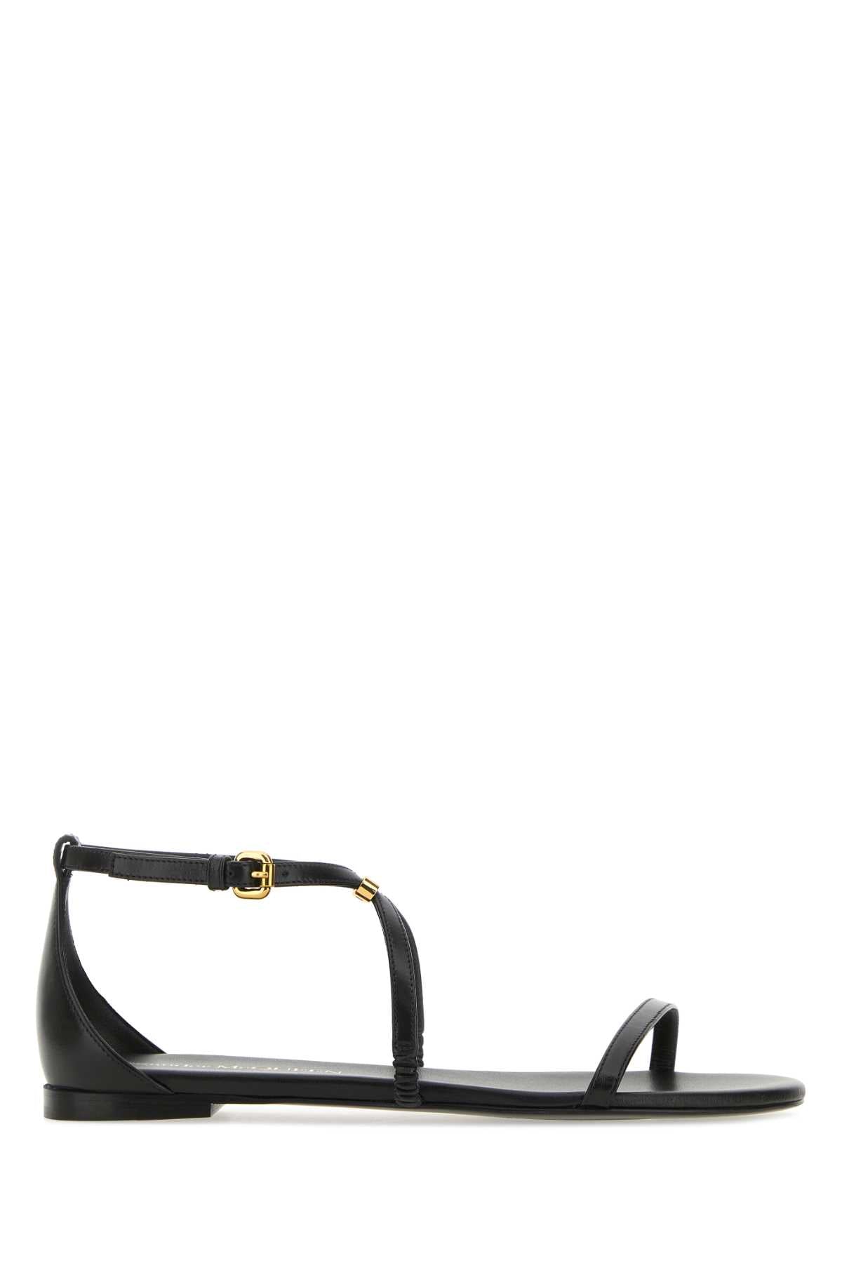 Black Leather Sandals 1088 Sandali