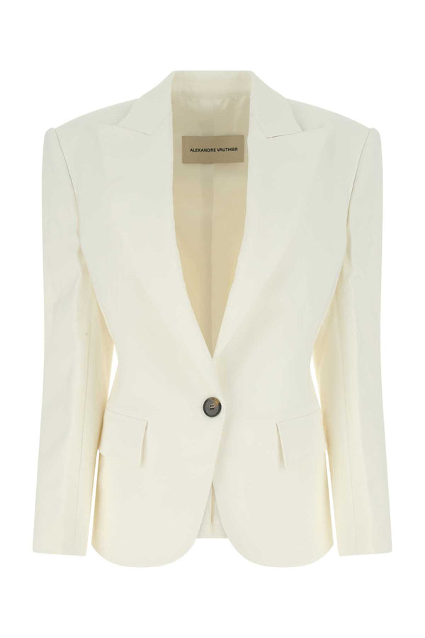 Alexandre Vauthier Exterior: 80% Viscose blazer in white