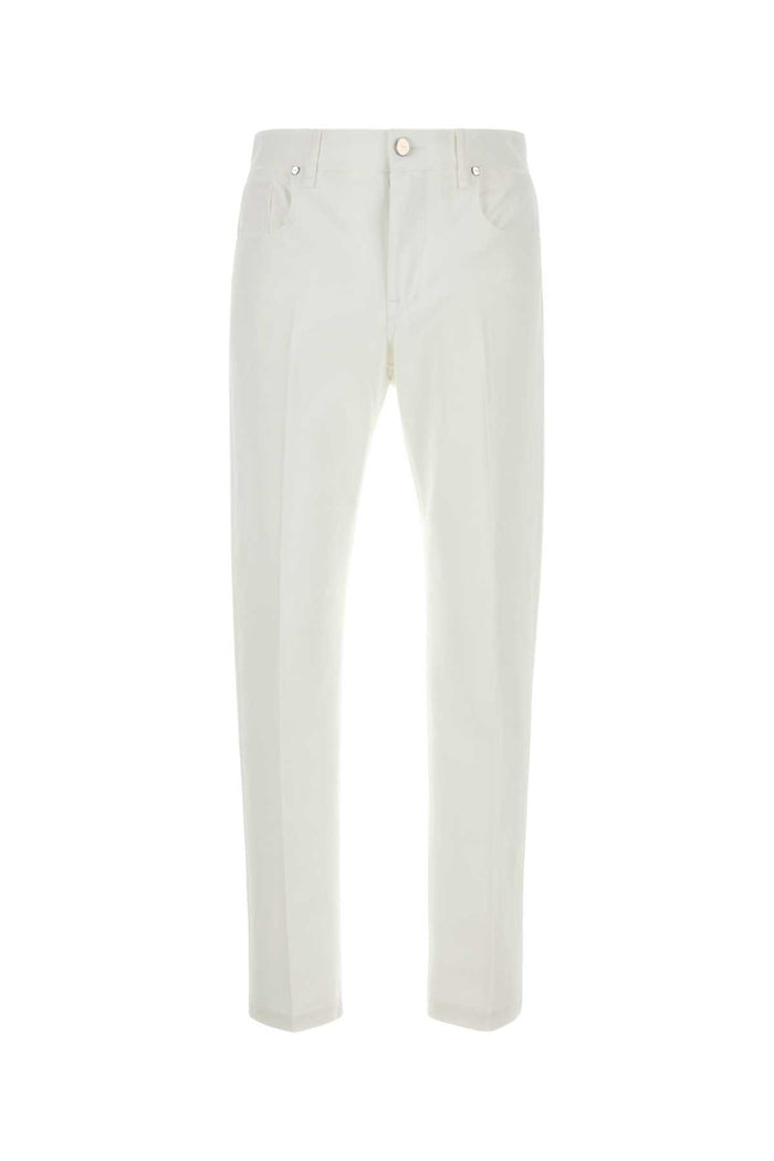 Jeans In Denim Bianco Exterior: Cotton Pantaloni