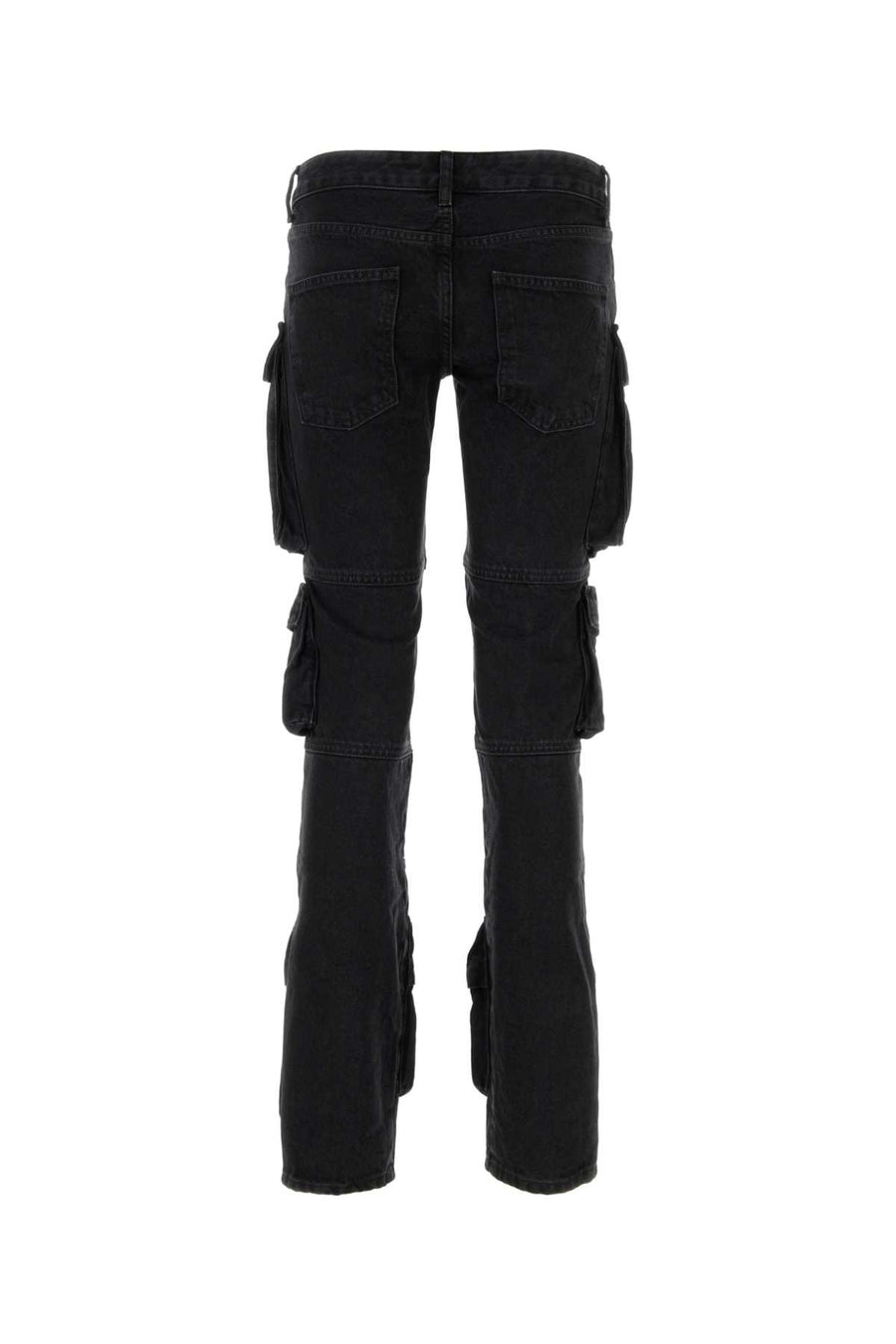 The Attico 100% Cotton cargo pants in black