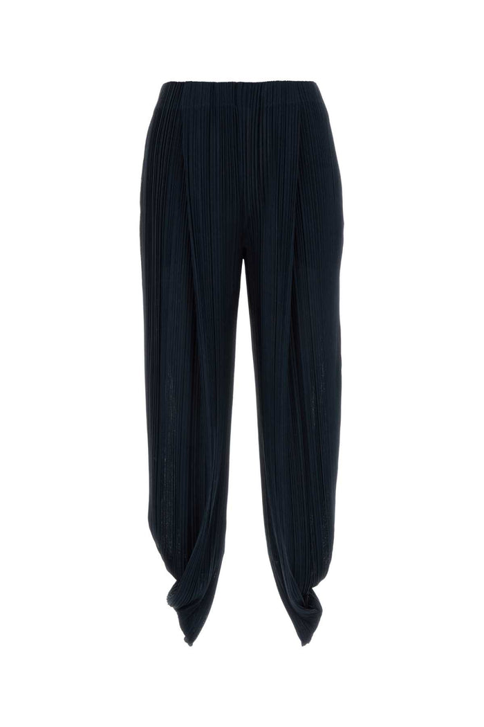 Navy Blue Jersey Pant Blu Exterior: Polyester Pantaloni