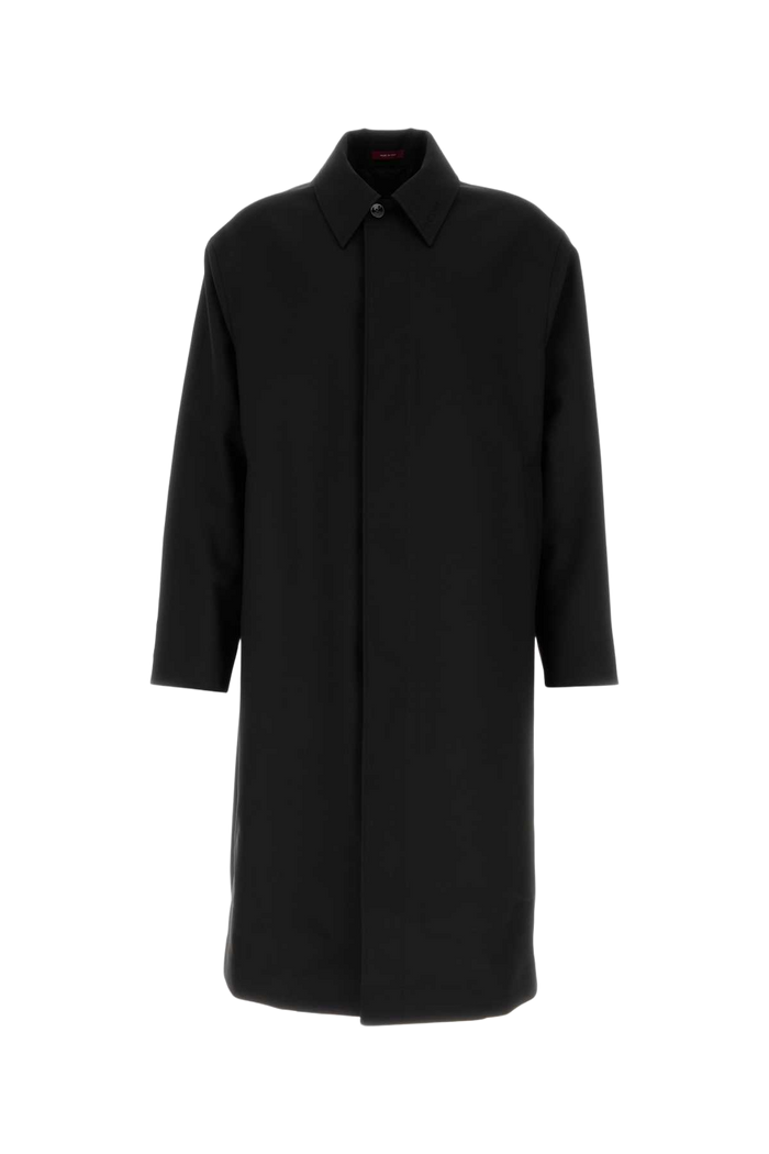 Black Wool Overcoat Exterior: Lining: Cupro Cappotti
