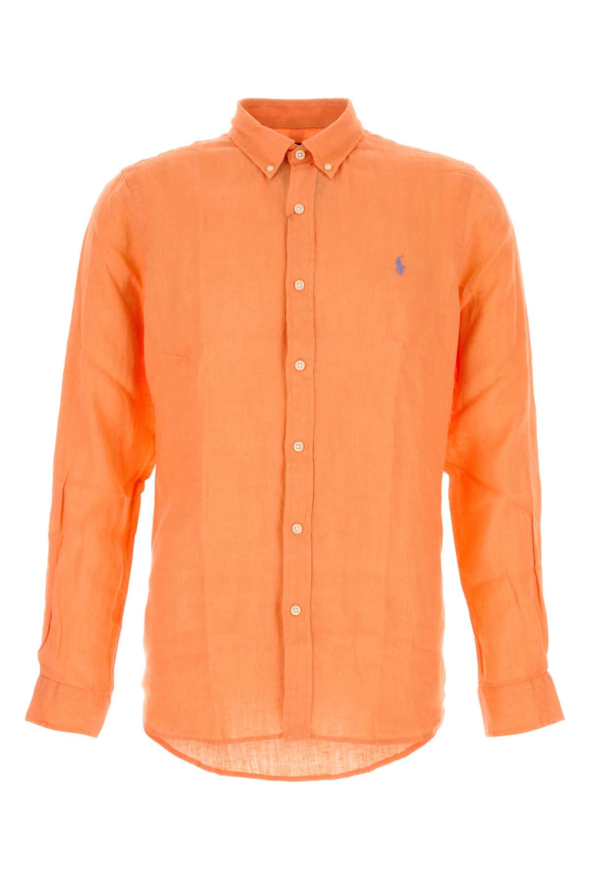 Orange Linen Shirt Poppy Exterior: Camicie