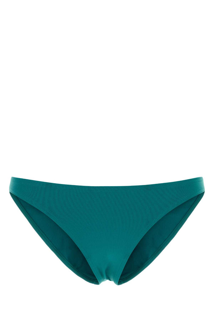Teal Green Stretch Nylon Fripon Bikini Bottom Persane Exterior: Elastan Costumi Da Bagno