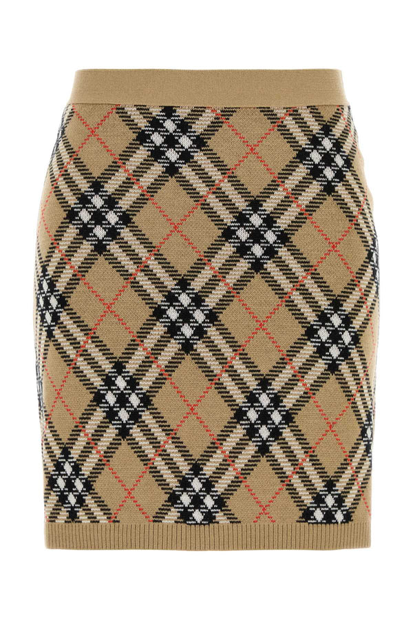 Burberry 91% Wool mini skirt in beige