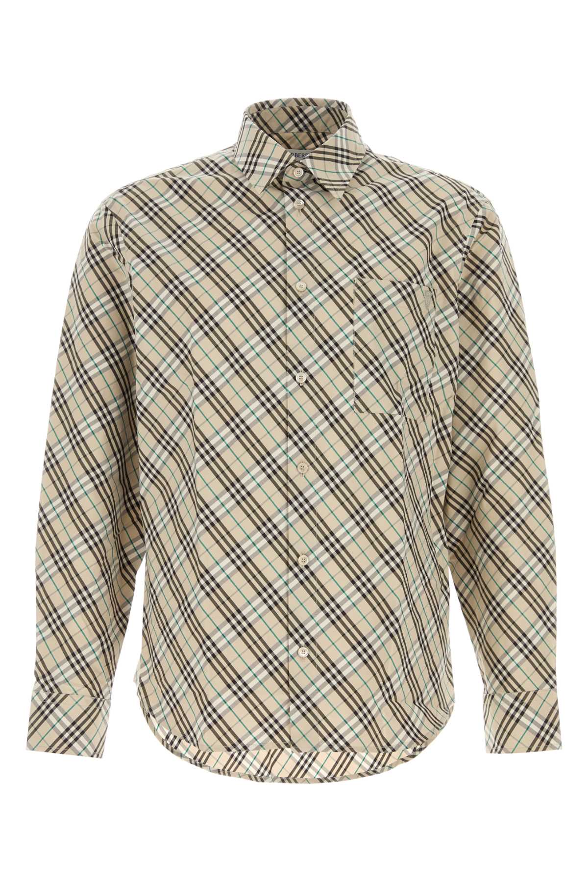 Embroidered Poplin Shirt Huskipcheck Exterior: Cotton Camicie