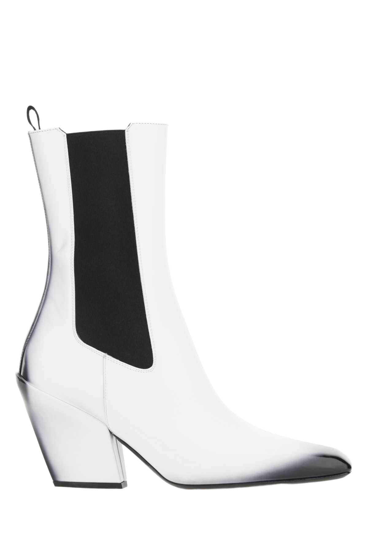 White Leather Ankle Boots F0009 Stivali