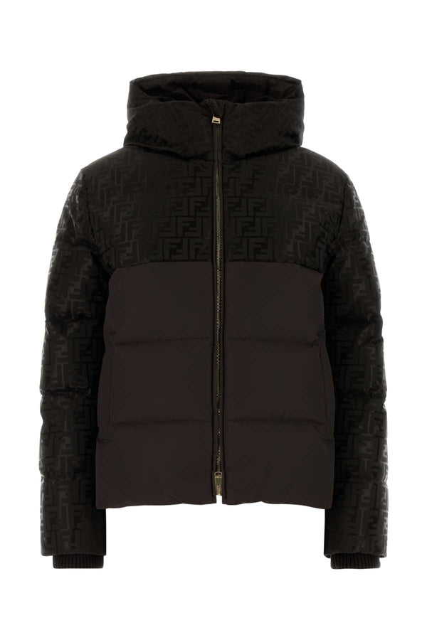 Fendi Jacquard Exterior: 64% Cotton down jacket in black