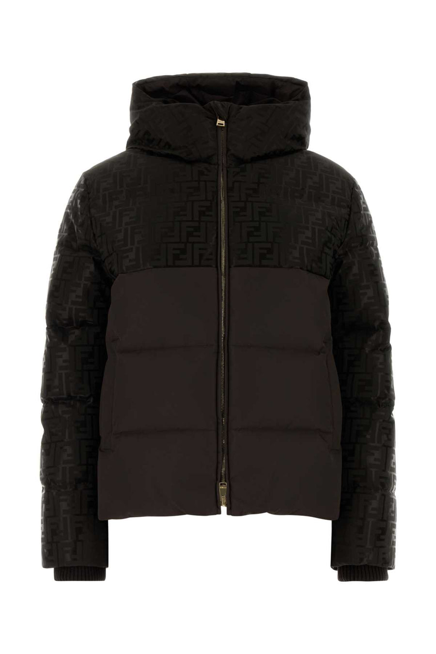 Fendi Jacquard Exterior: 64% Cotton down jacket in black
