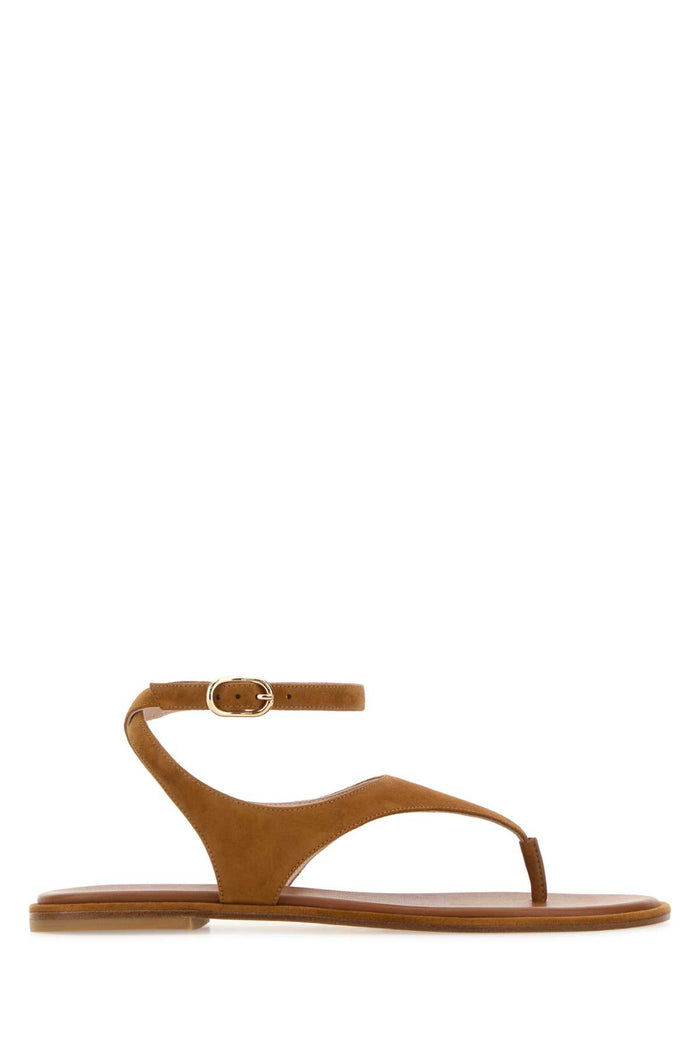 Camel Suede Marley Thong Sandals Bohotan Sandali