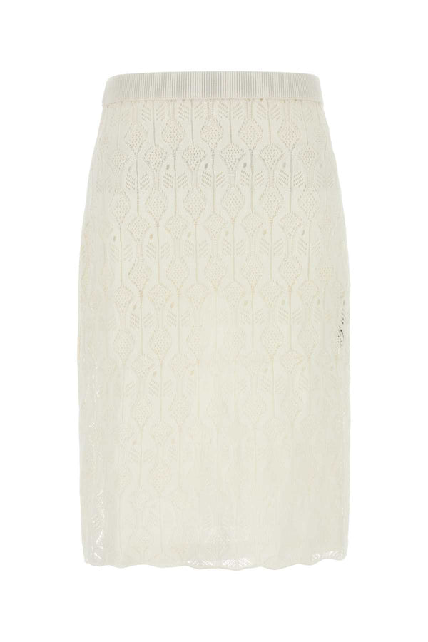 Bottega Veneta Pesci Exterior: 84% Cotton 16% Silk; Lining: 100% Viscose skirt in white