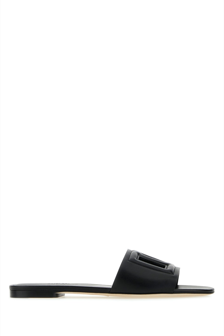Dolce & Gabbana Calf leather slide heel in black