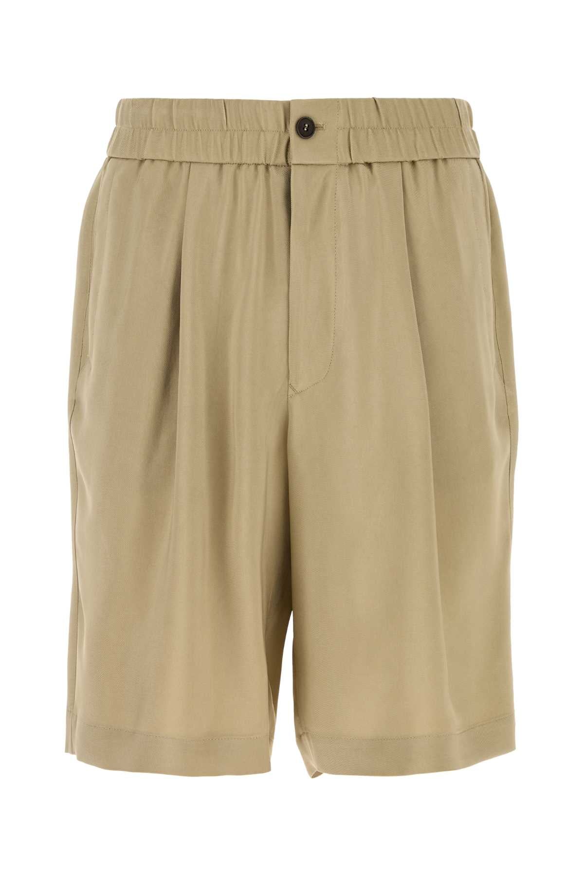 Cappuccino Twill Bermuda Shorts Fango Exterior: Viscose
