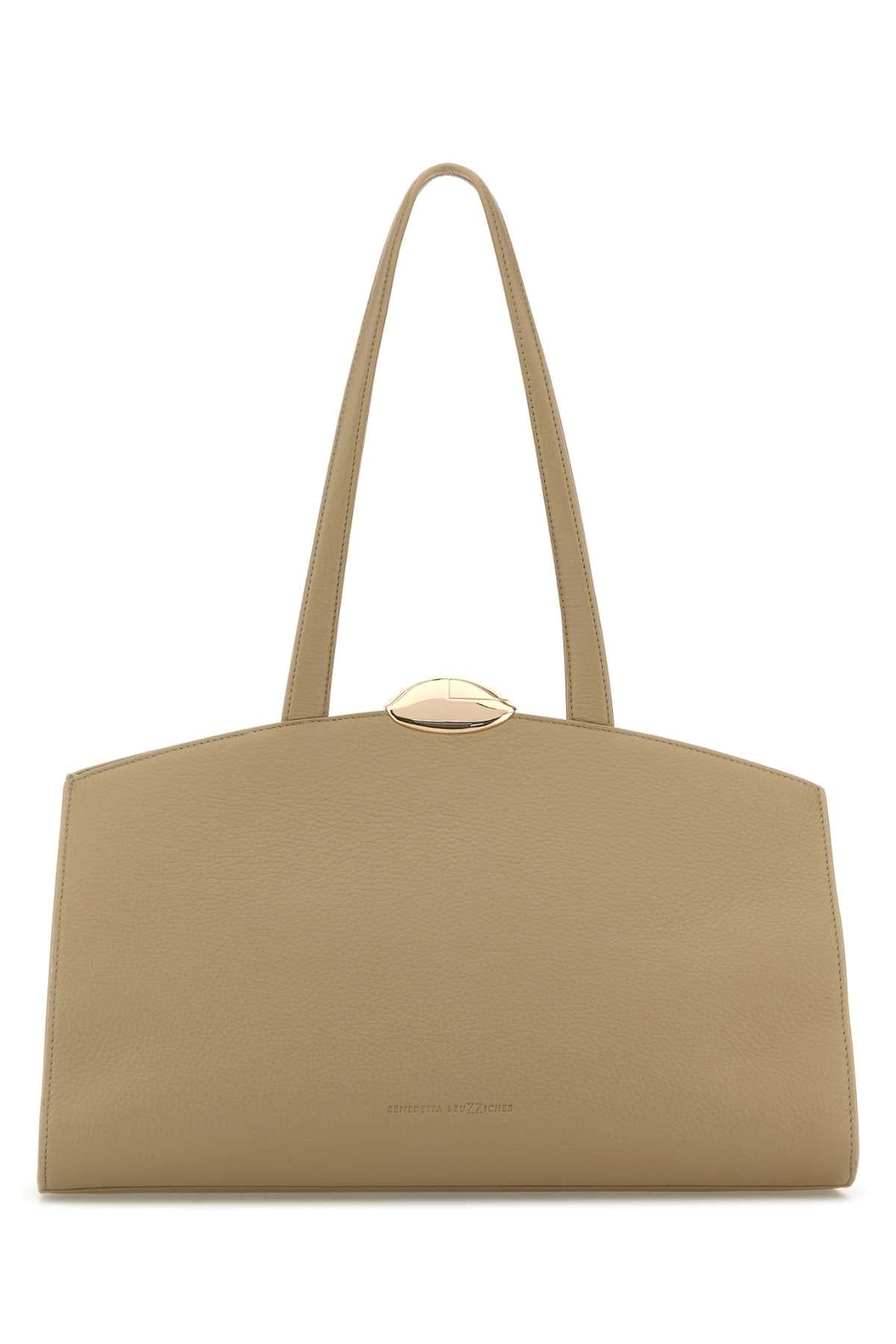 Beige Leather Serena Shopping Bag Incense Borse A Mano
