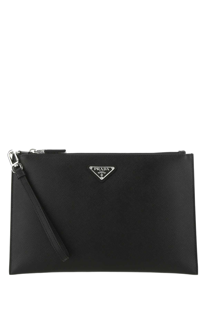 Black Leather Clutch F0002 Vitello