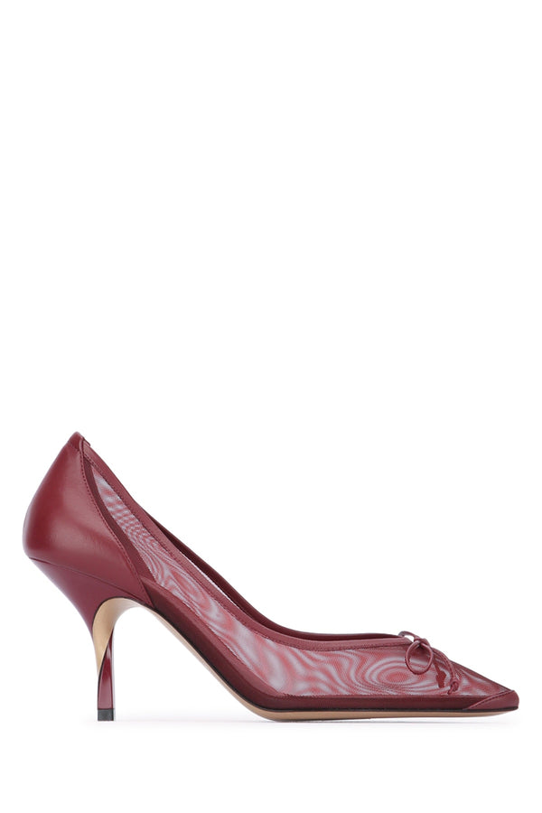 Jacquemus Escarpins 100% polyamide pump in burgundy