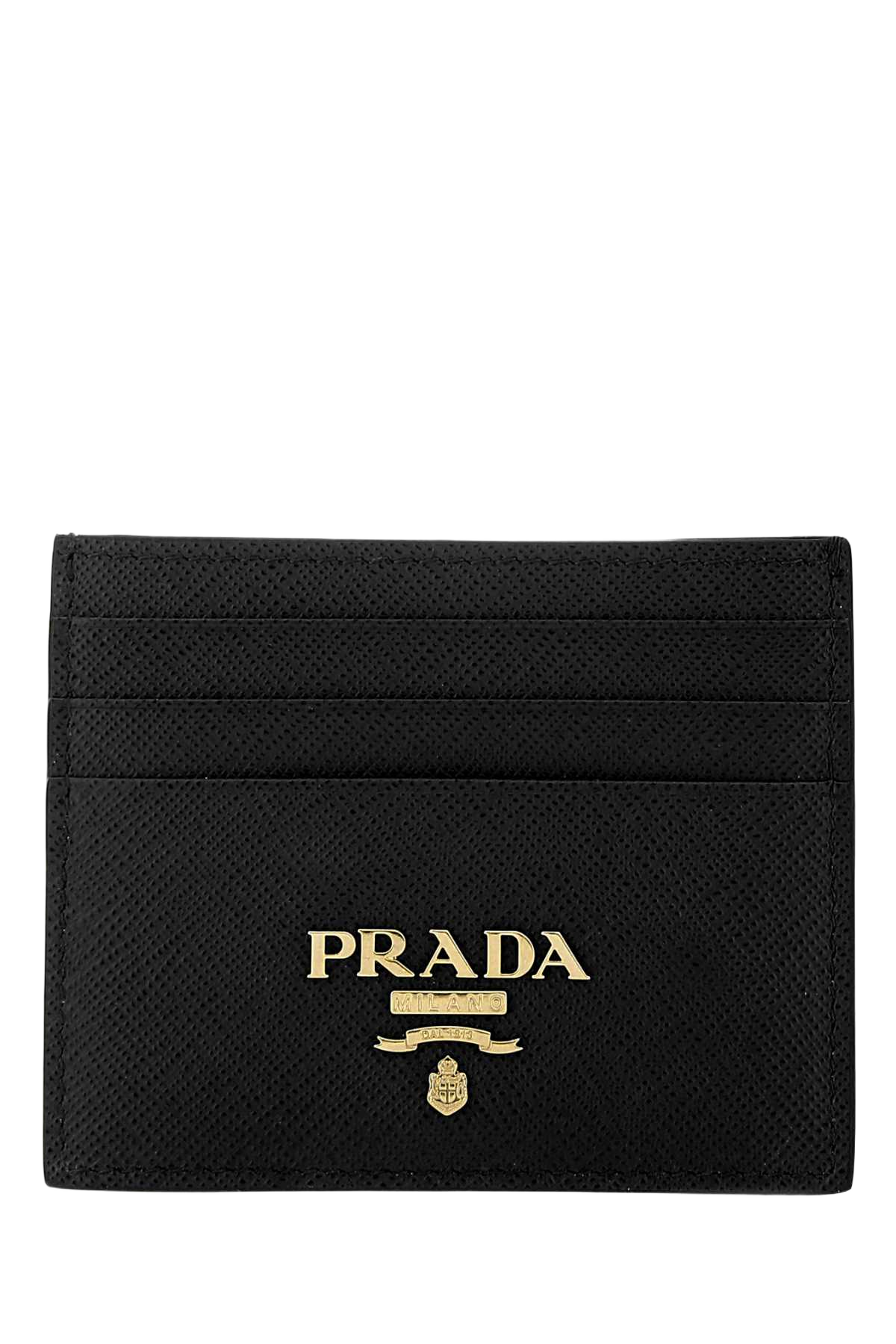 Black Leather Card Holder F0002 Vitello Portafogli