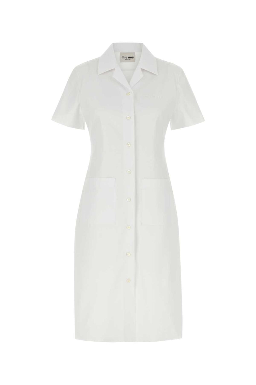 Miu Miu 100% Cotton shirt dress in white