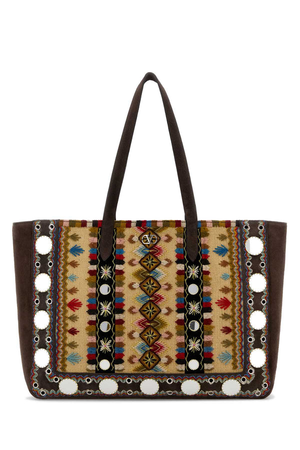 Valentino Garavani Nellcote Exterior: 100% Fabric 100% Suede; Lining: 100% Suede; Finishing: Palladium tote bag in multicolor