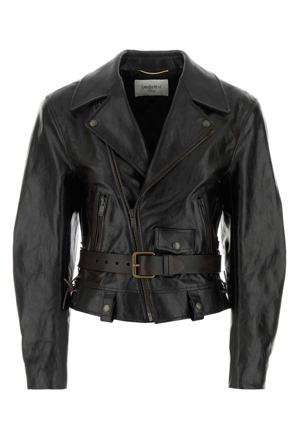 Saint Laurent Blouson Exterior: 100% Calf Lining: 62% Viscose 38% Cotton jacket in black