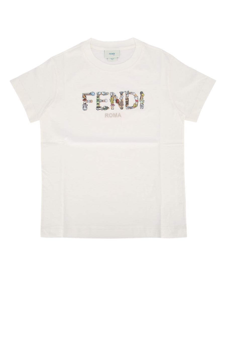 Fendi Kids Jersey 100% Cotton t-shirt in white