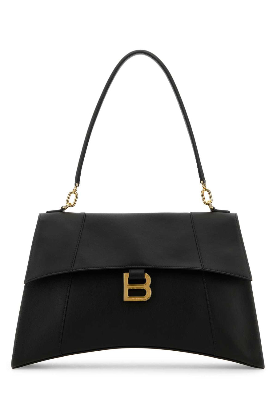Balenciaga Exterior: 100% Calf. Lining: 100% Leather. Finishing: Golden metal shoulder bag in black