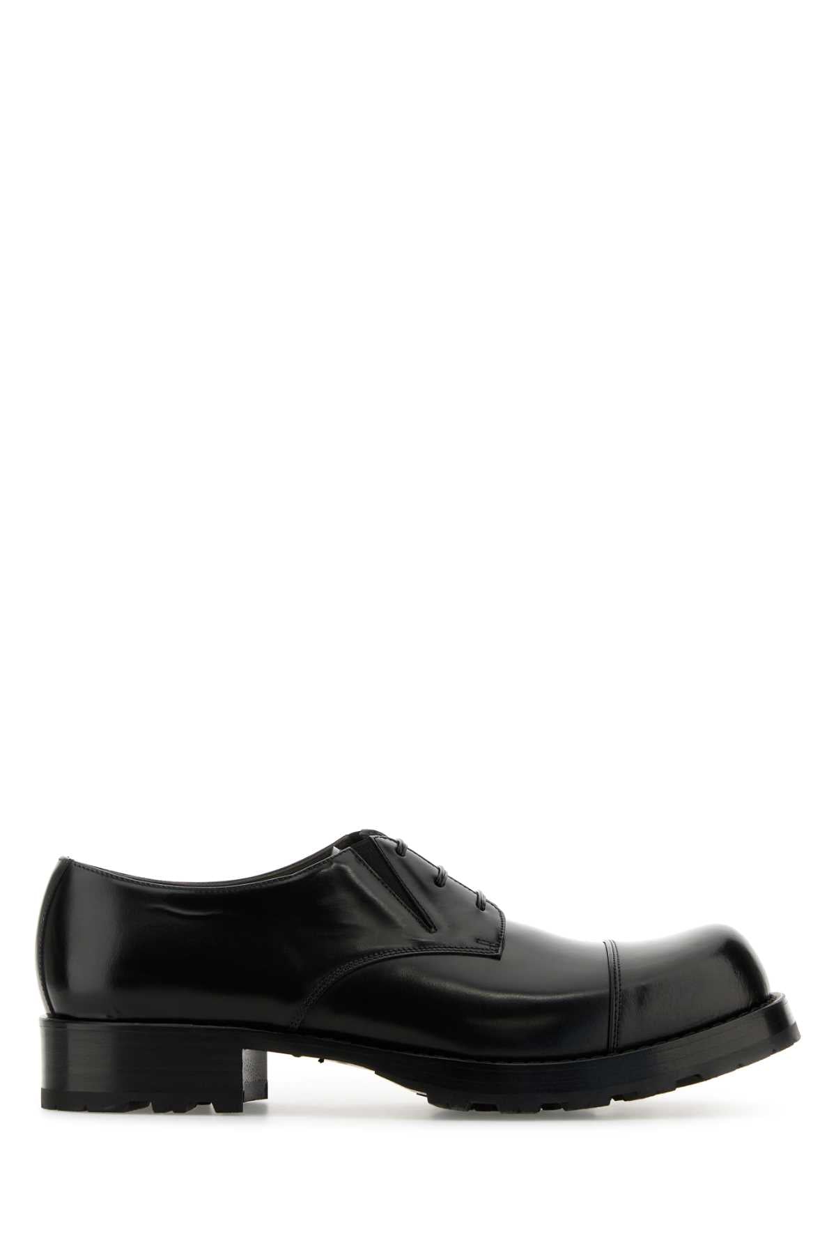 Black Leather Lace-Up Shoes Scarpe Stringate
