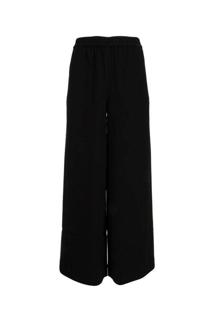 Black Triacetate Polyester Pantaloni