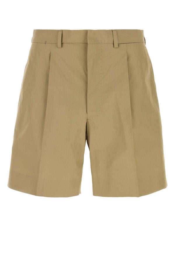 Prada 100% Cotton bermuda shorts in beige