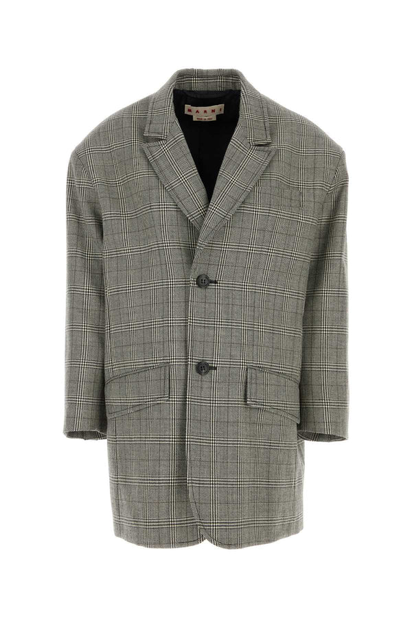 Marni Exterior: 100% Virgin wool; Lining: 100% Viscose blazer in gray