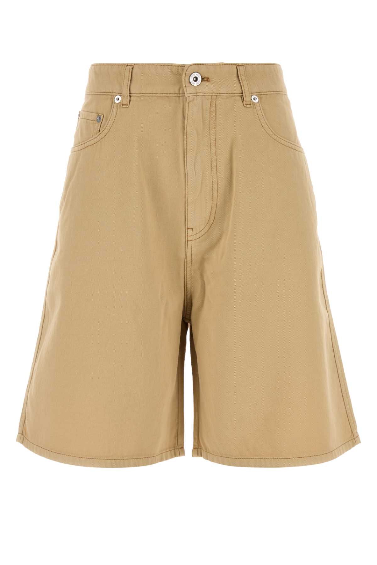 Beige Cotton Bermuda Shorts