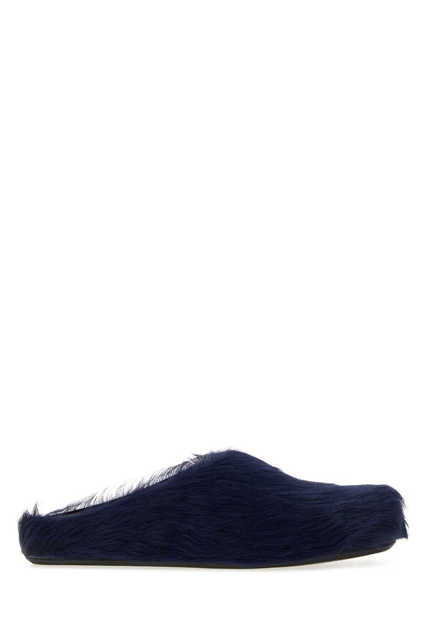Marni Sabot Exterior: 100% Calf hair slipper in navy